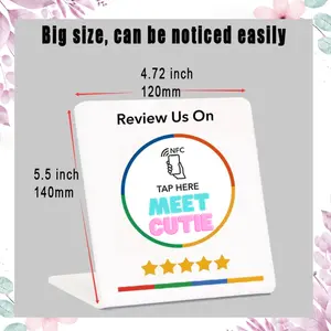 Google Business Page Like Icon NFC & QR Code Plastic Display Stand – 5.51 x 4.72 Inches, Matte Finish, App-Free, Ideal for Local Businesses, Offices & Retail Stores