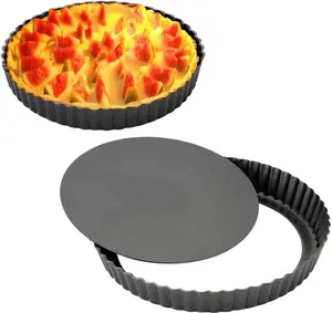 12 Inch Tart Pan with Removable Bottom Nonstick Round Quiche Pie Pans for Baking Kitchen