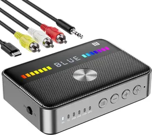 M13 RGB Bluetooth 5.3 Audio Receiver Transmitter, Bluetooth Audio Adapter for Old Home Stereo/Speakers TV with Display, USB, RCA, 3.5Mm AUX, DAC, Coaxial, Optical