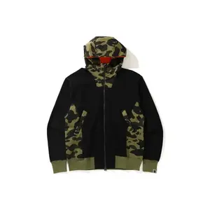 Bape 1st Camo Military Relaxed Zip up Hoodie Black/Green