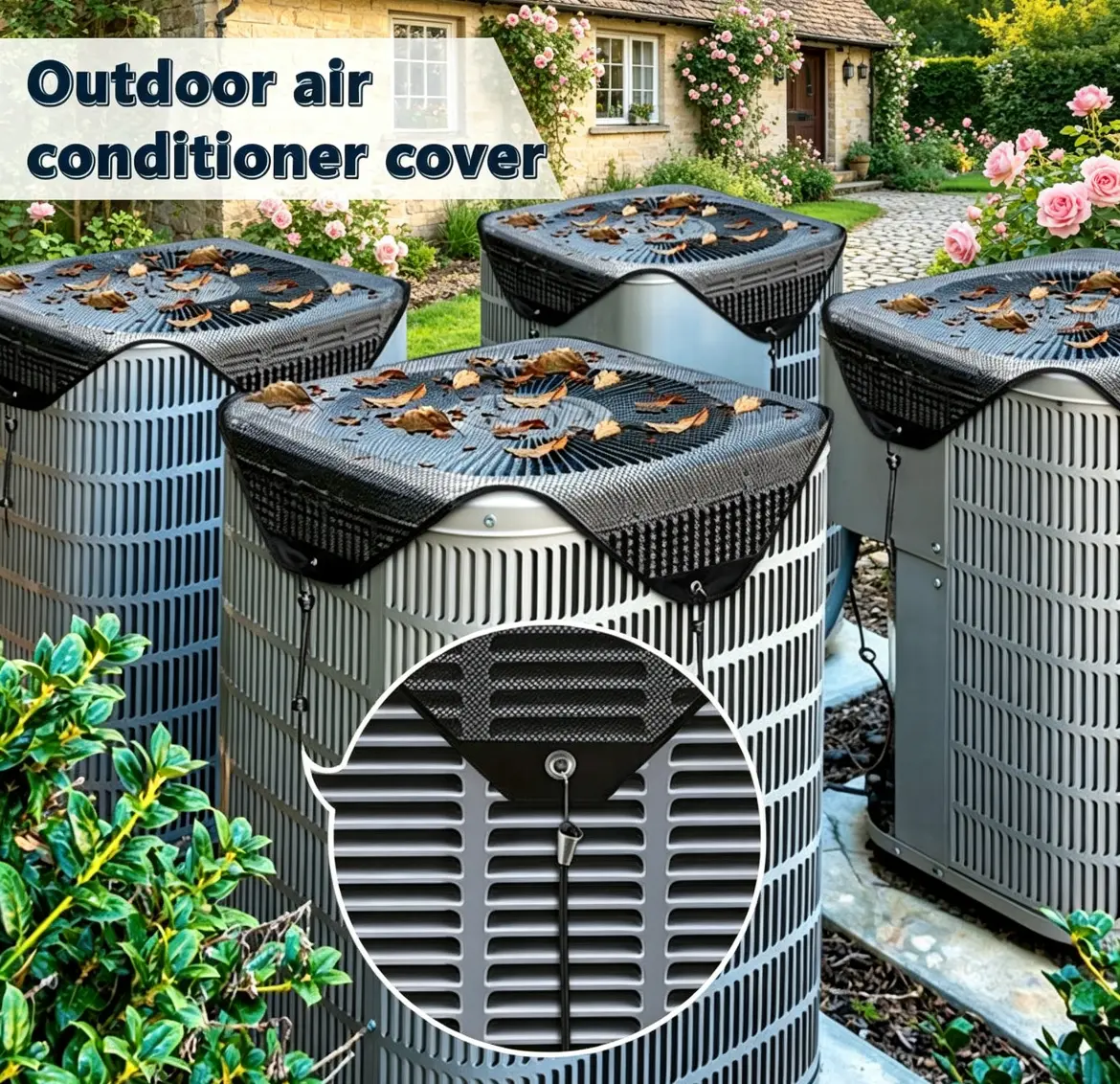 Single Pack Air Conditioner External Unit Top Protective Cover with Top Ventilation Opening, Waterproof, Sturdy and Long-lasting for Outdoor Use | Springtok