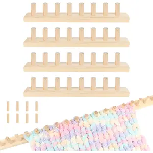 64 Inch Wooden Chunky Blanket Knitting Loom Adjustable DIY Frame for Bulky Yarn Projects Reusable Crafting Tool for Beginners (64inch)