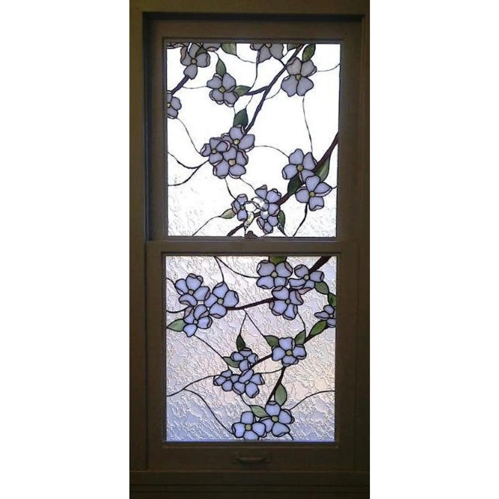 Stained Glass Window Insert - W-17  Whispering Dogwood Flowers