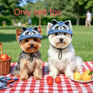 1 Pc Adjustable Pet Sun Hat with Dual Ear Holes, Universal Cat Dog Summer UV Protection, Comfortable Outdoor Accessory for Pets