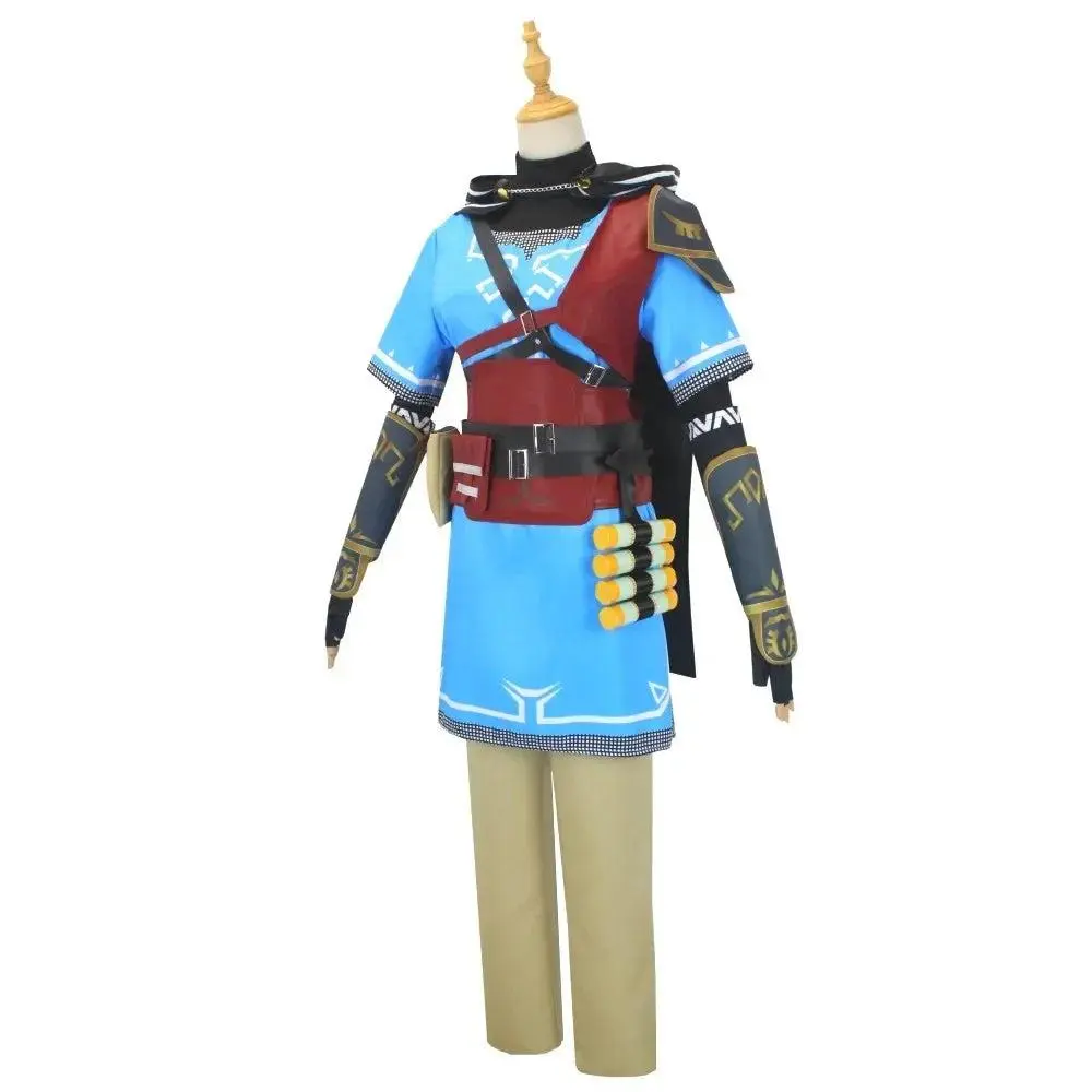 Wetrose Link Breath of the Wild Costume Set for Adults - Breathable Tunic-Style Polyester Knit Cosplay Outfit for Halloween & Conventions, Fabric, Clothes, Fantasy, Zelda Cosplay, Breathable Fabric, Pants, Top, Menswear, Classic