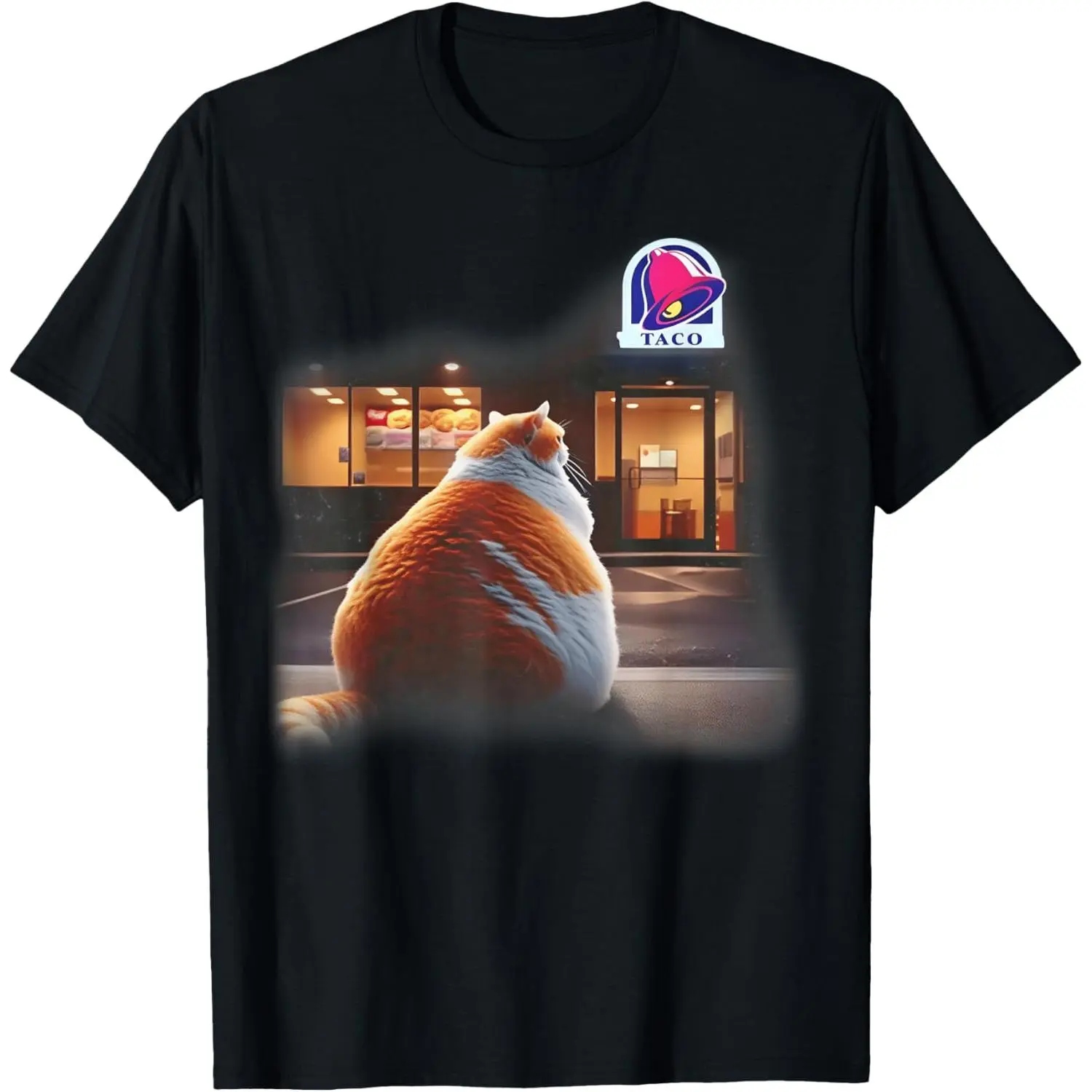 Fat Cat Taco Mexican Food Funny Chonk Cat Meme Kitten T-Shirt