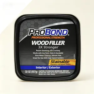 Professional Strength Wood Filler for Interior/Exterior Use, 32 Ounce Tub, Stainable All Purpose Wood Filler for Repairs, Durable and Sandable, Indoor/Outdoor Wood Filler for Holes and Cracks, Wood Putty for Staining and Finishing
