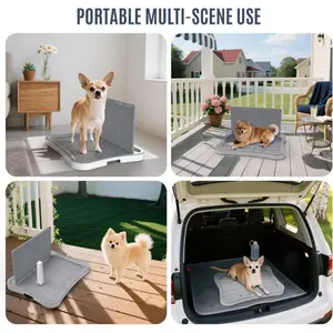 Leak-proof puppy urine pad holder and training station, heavy-duty indoor dog toilet system, easy to clean, suitable for puppies and adult dogs toilet training, center column design dog urine pad bracket, with training tray stable and leak-proof