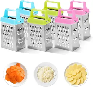 Ciieeo 6Pcs Mini Cheese Grater, Stainless Steel Small Box Graters Vegetable Grater Food Shredder Lemon Zester Kitchen Small Graters for Cheese Gingers Potatoes