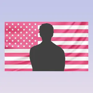 Latin Pop Rap Star Pink American Flag Tapestry, Wall Decor