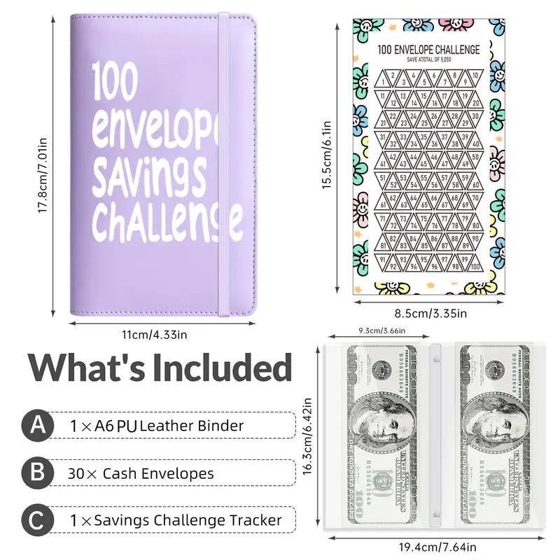 100 Days Saving Challenge Coin Envelope BudgetStorage Book - Binding Covers With Daily Savings Tracker,Habit-Forming System, And Cash Savings Goal Of $5050Develop A Consistent Savings Habit