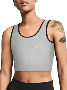 Women's Shapewear Top for Tomboys Transgender Ft Lesbians Girls Teens Stage Performance Stretch Sports Bra Flattening Chest Cool Look