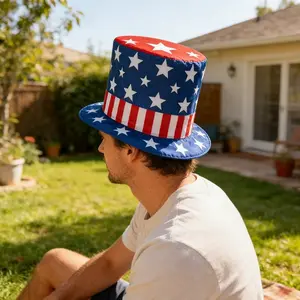 Independence Day Festival Hat, Holiday Decoration Prop, Independence Day Anniversary Tall Hat, Party Accessory, 1 pc