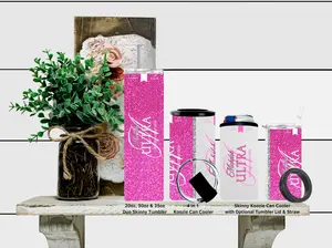 "Magenta Sparkle Michelob" Skinny or 4 in 1 Koozie or 20oz, 30oz or 35oz Duo Skinny Tumbler