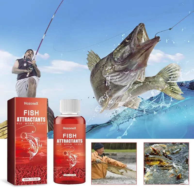 Red Worm Fishing Attractant, Powerful Fish Scent Bait Additive for Freshwater Fishing, Easy-to-Use Fishing Lure Enhancer Drops, Natural Worm Flavor for Bass, Trout, Catfish & More, Perfect for Anglers and Outdoor Fishing Gear