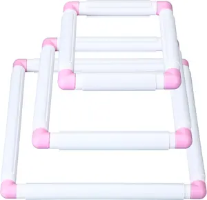 Embroidery Hoop 3 count Cross Stitch Hoops and Frames White Rectangular Cross Stitch Embroidery Snap Frame DIY Sewing Tool for Quilting Silk-Painting 6 x 6, 8 x 8, 11 x 11 in(Light Purple)