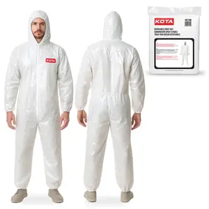KOTA Disposable Coverall Suit - Hooded coverall, Elastic Waist & Wrist - Spray Painting