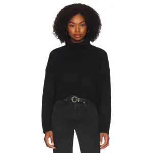 525 America Relaxed Turtleneck Sweater in Black