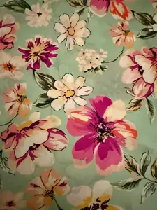 100% Pure Silk Floral Fabric