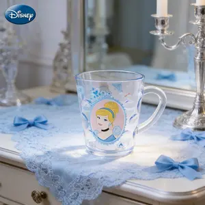 Disney Cinderella Water Cup, 260ML Transparent Crystal Abs Material, Ideal for Couples & Gifts, Perfect for Daily Use at Home, Printed Tumbler