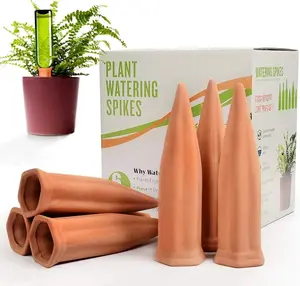 Ceramic  Waterer Set of 6 Pack Terracotta Self Watering Spikes, ottle  Watering Devices for Vacation (6Pack)