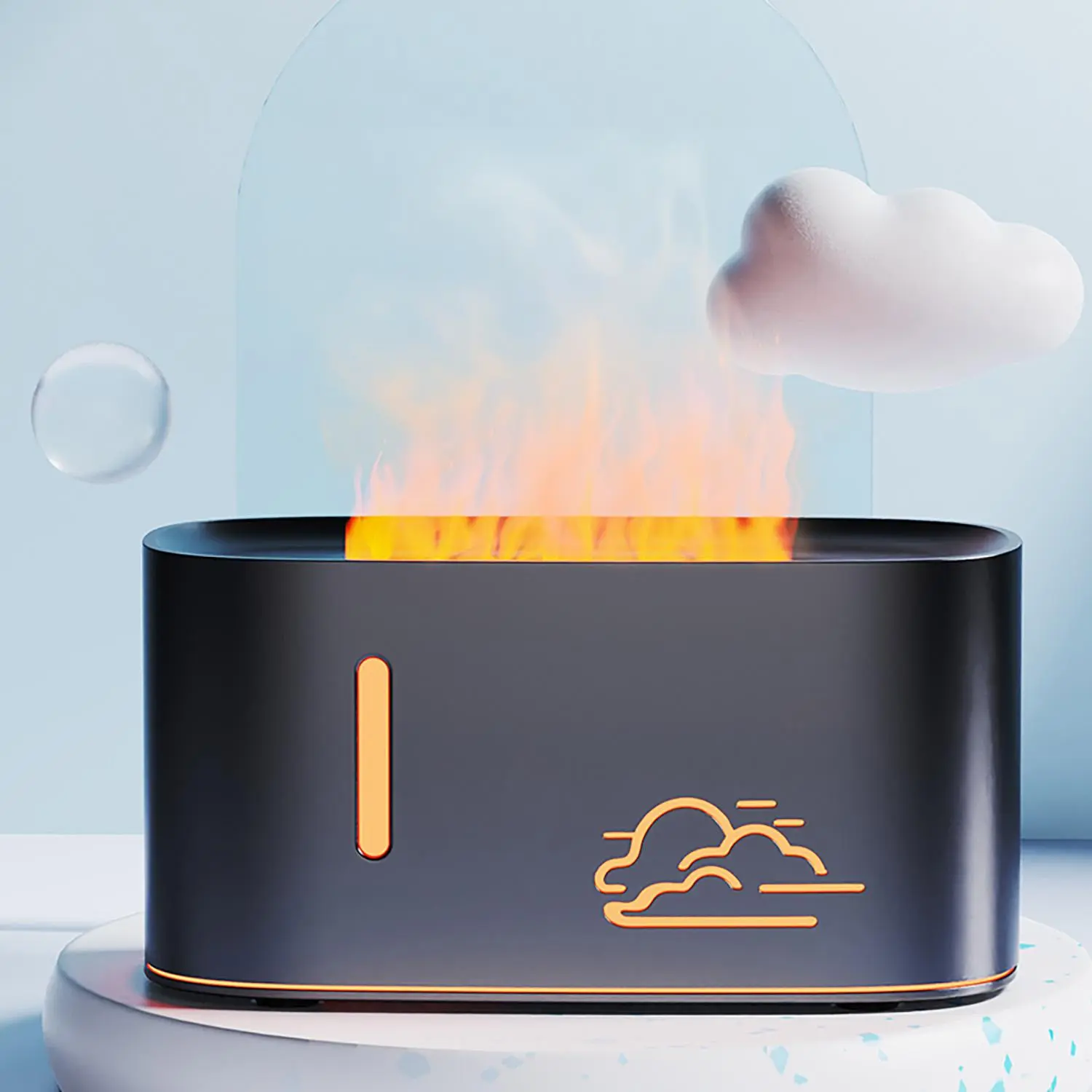USB Powered Air Humidifier, Simulation Flame Air Humidifier, Aroma Diffuser Humidifier, Mini Humidifier for Bedroom Decor, Home Decor, Portable Humidifier