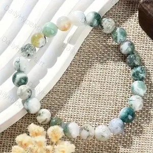 8mm Natural Gem Bead Healing Bracelet, Relieves Anxiety for Emotional Balance