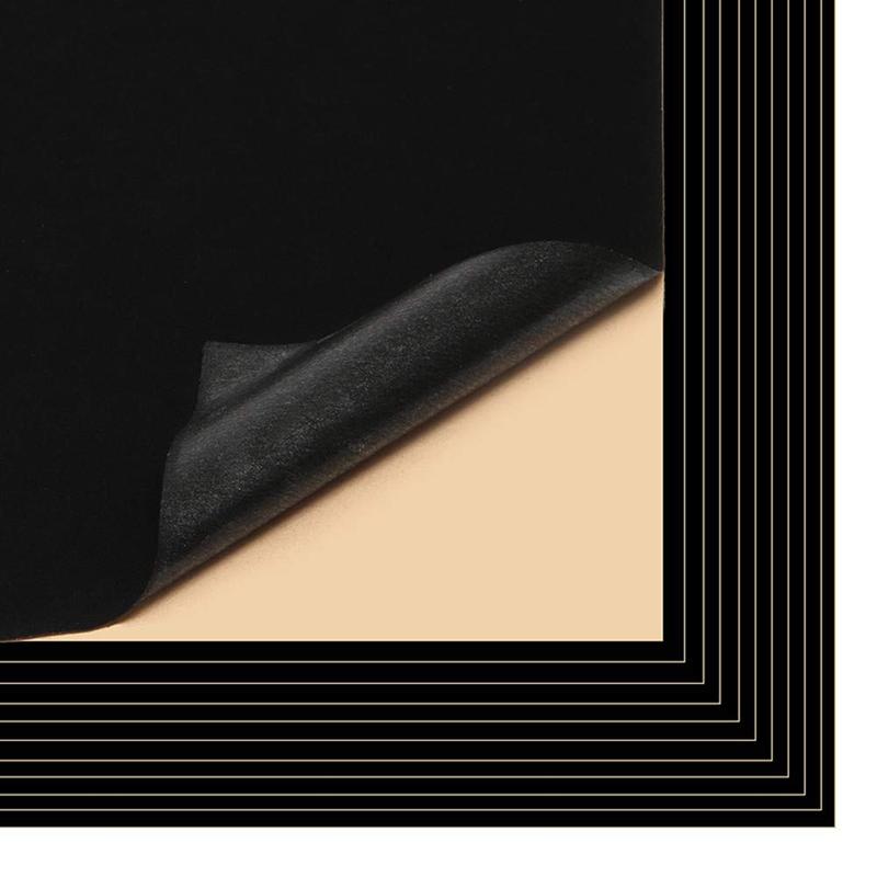 20Pcs Self Adhesive Felt, DIY Self Adhesive Fabric for Art & Crafts, Peel and Stick Felt for Drawer and Jewelry Box Felt Liner, A4 Size (8.3" x 11.8", Black\White)