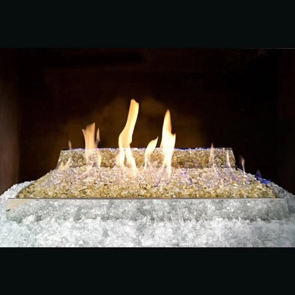 Real Fyre Contemporary 30-Inch Vent-Free Gas Fire Glass Set Insert