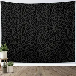 1pc Black and Gray Leopard Light Beige Pattern Wall Tapestry, Polyester Tapestry, Wall Hanging Decor for Living Room Bedroom, Home Decor Room Decor Party Festival Decor