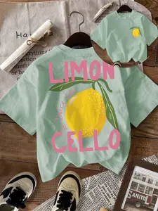 Women's Lemon Print Round Neck T-Shirt, Casual Fashion Tee, Perfect for Daily Wear, Vacation, Outdoor Activities, All-Season Versatile Top