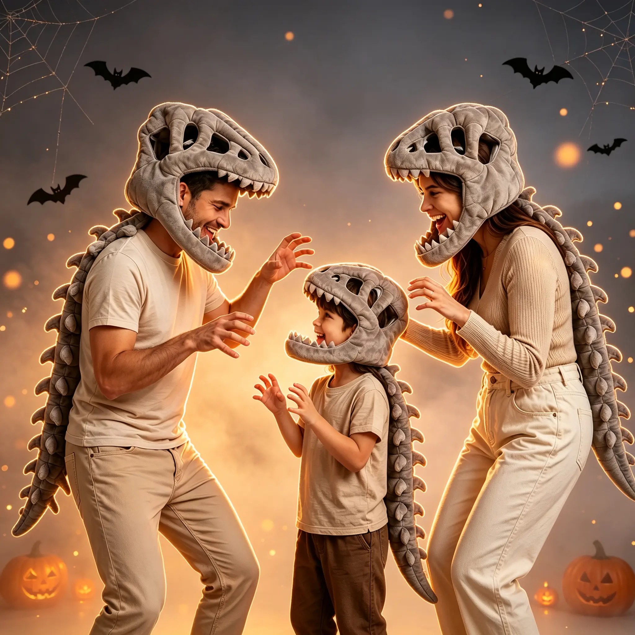 Dinosaur Skeleton Costume, 3D Spinosaurus Plush Toys with Skull and Spine, Halloween Cosplay and Party Dress Up