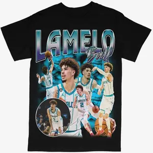 Lamelo Ball T-shirt For Men Women, For Fans Unisex Casual Streetswear Top Charlotte Hornets NB4 Basketball (V2)