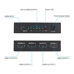 SANOXY 4x1 HDMI Splitter - 1 Input to 4 Outputs Full HD 1080p 3D Support Deep Color HDCP Compatible Amplifier Repeater Hub for TV Monitor Projector Home Theater Gaming Display Setups
