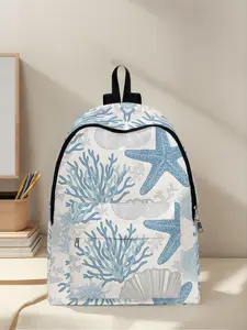 Underwater Plant Print Backpack, Fun Design, Fashionable Look, Spacious Storage, Ideal for School, Business Trips, Travel
