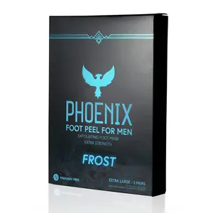 Frost (menthol) Pack of 2 Phoenix Foot Peel for Men - Extra Large - Extra Strength - Exfoliating Dry Feet Treatment - Callus Remover - Paraben Free