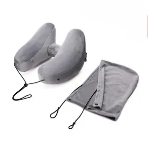 Neck Pillow Travel U-shaped Pillow Inflatable Pillow H-hooded Nap Pillow for Outdoor Car Long-distance Flight Neck Support
