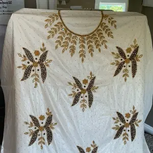Getzner white beige with pearl Platinum Getzner Bazin rich dress perfect for special occasion if you want to own the room