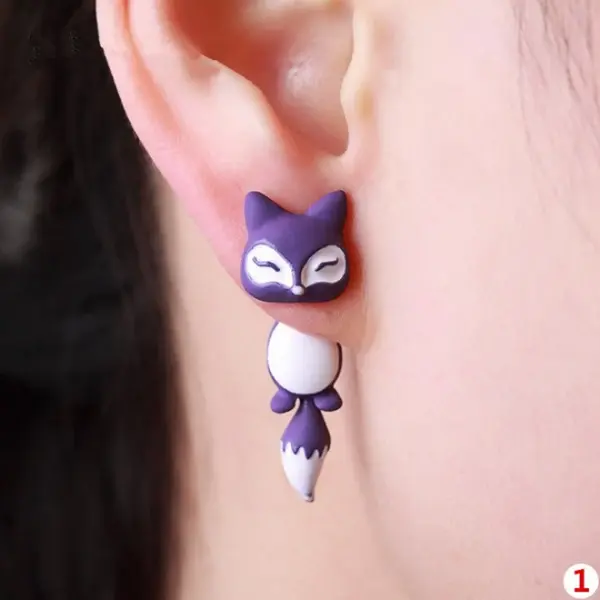 Cute Fox 3D Stud Earrings - Great Gift, Women, Girl Animal Jewelry