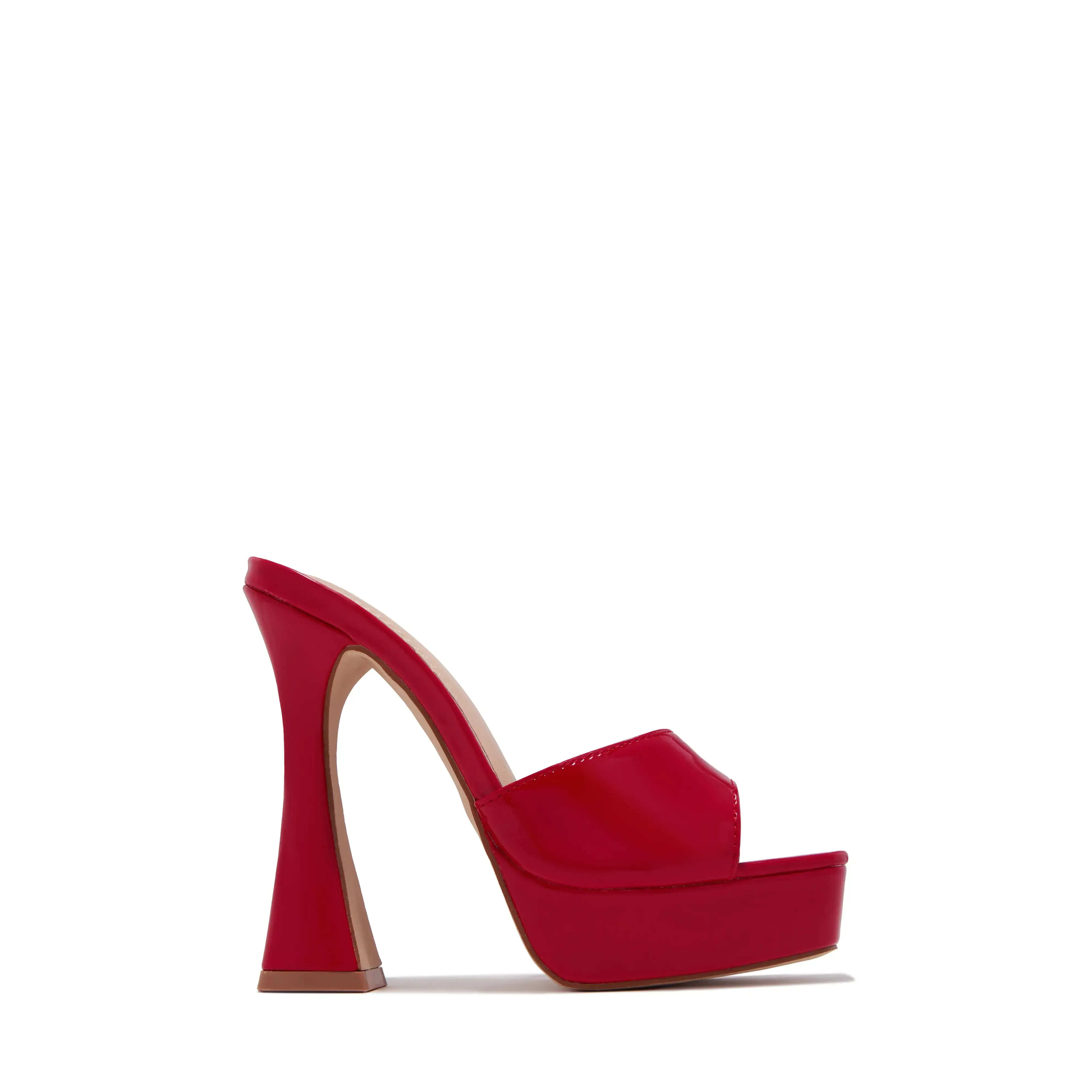 Jianna Platform Heel Mules - Red