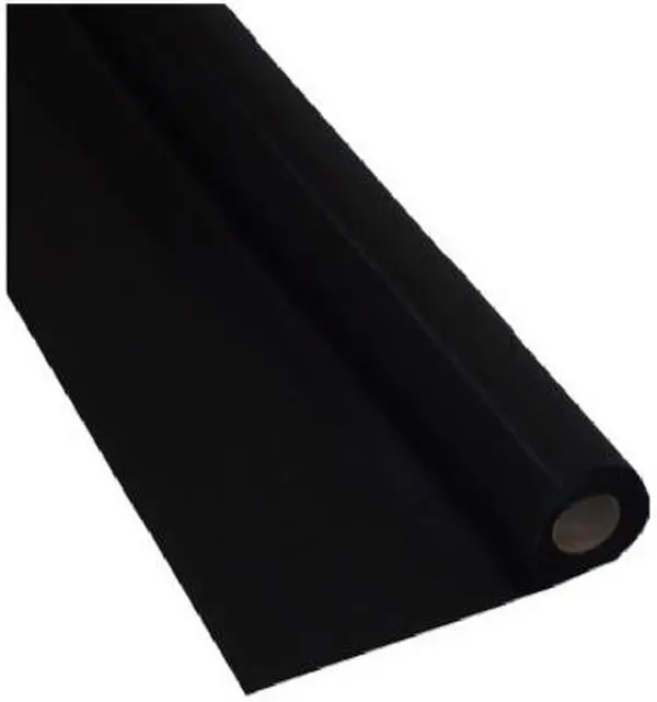 Creative Converting Plastic Table Roll - 013002, 40 in x 100 ft Black Plastic Roll, Disposable Table Runner for Kitchen Use
