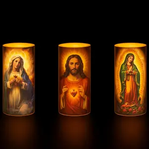 Flameless Candle – Religious Decor Ornaments for Spiritual Lighting & Safe Ambience