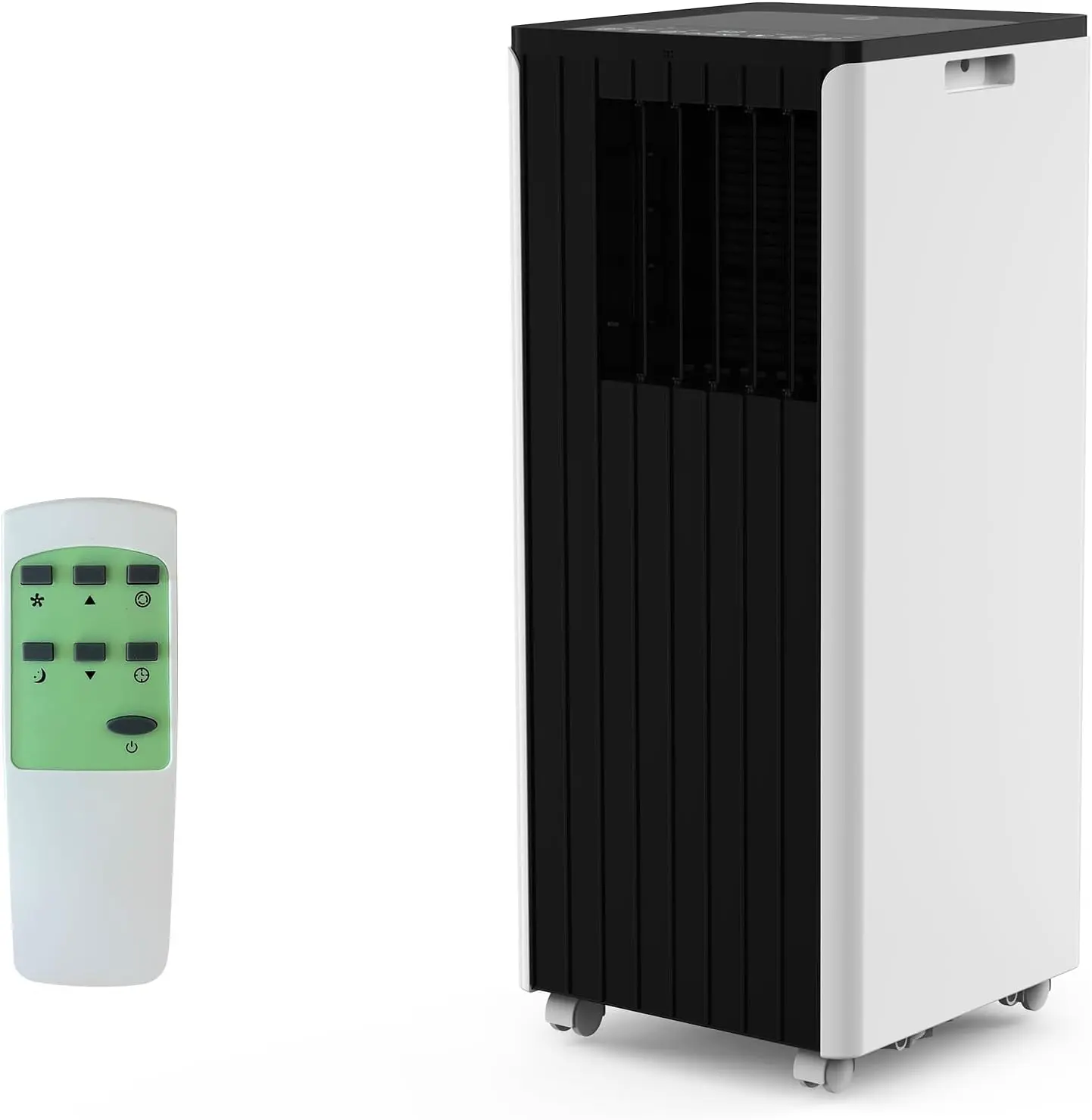 Gaomon 8000 BTU Portable Air Conditioner with Black Top, Eco-Friendly Refrigerant, Exhaust Hose, Remote Control, Dehumidifier, Timer, 3 Adjustable Fan Speeds, Auto Swing, Reliable Operation for Rooms Up to 350 Sq Ft