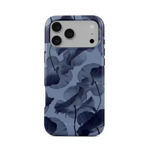 Burga Archives iPhone Case – Blue Floral Aesthetic | Slim Glossy Protective Case, MagSafe Compatible | Trendy Phone Case for iPhone Air/17/16/15/14/13/12/11 Pro Max, Mini, Plus