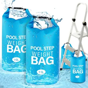 Pool Step Weights 2 Pack 10L/25LB 500D PVC Pool Ladder Weights for Above Ground Pools Waterproof Tear-Resistant Sand Bags for Pool Steps