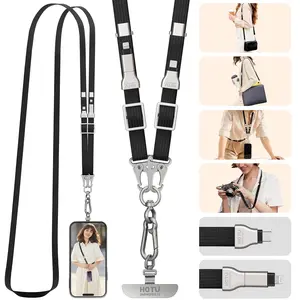 HOTU 240W PD 2-in-1 Multi-Functional Wearable Charging Lanyard - Hidden Adjustable Crossbody/Necklace Strap Cable，USB-C to C with Lightning Adapter, Data Sync 480Mbps, Max 20KG Load for iPhone/Android/Camera/Mac