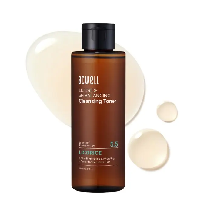 ACWELL Licorice pH 5.5 Balancing Cleansing Toner - Alcohol-Free Korean Face Toner and Astringent, Hydrating Clarifying Formula for Dull and Combination Skin, 5.07 fl oz