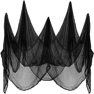 200x80Inch (5x2m) Halloween Black Creepy Cloth for Party Decorations Outdoor Handing, Scary Spooky Fabric Gauze, Stretchy, Giant, for Outdoor, Yard, Doorways Entryways Windows Decor