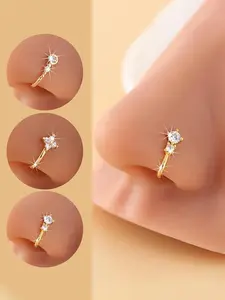B2 Belly Ring, Casual Stainless Steel Nose Ring, Plain Design, All Seasons Jewelry, Not Plated with Precious Metal, Comfortable Wear