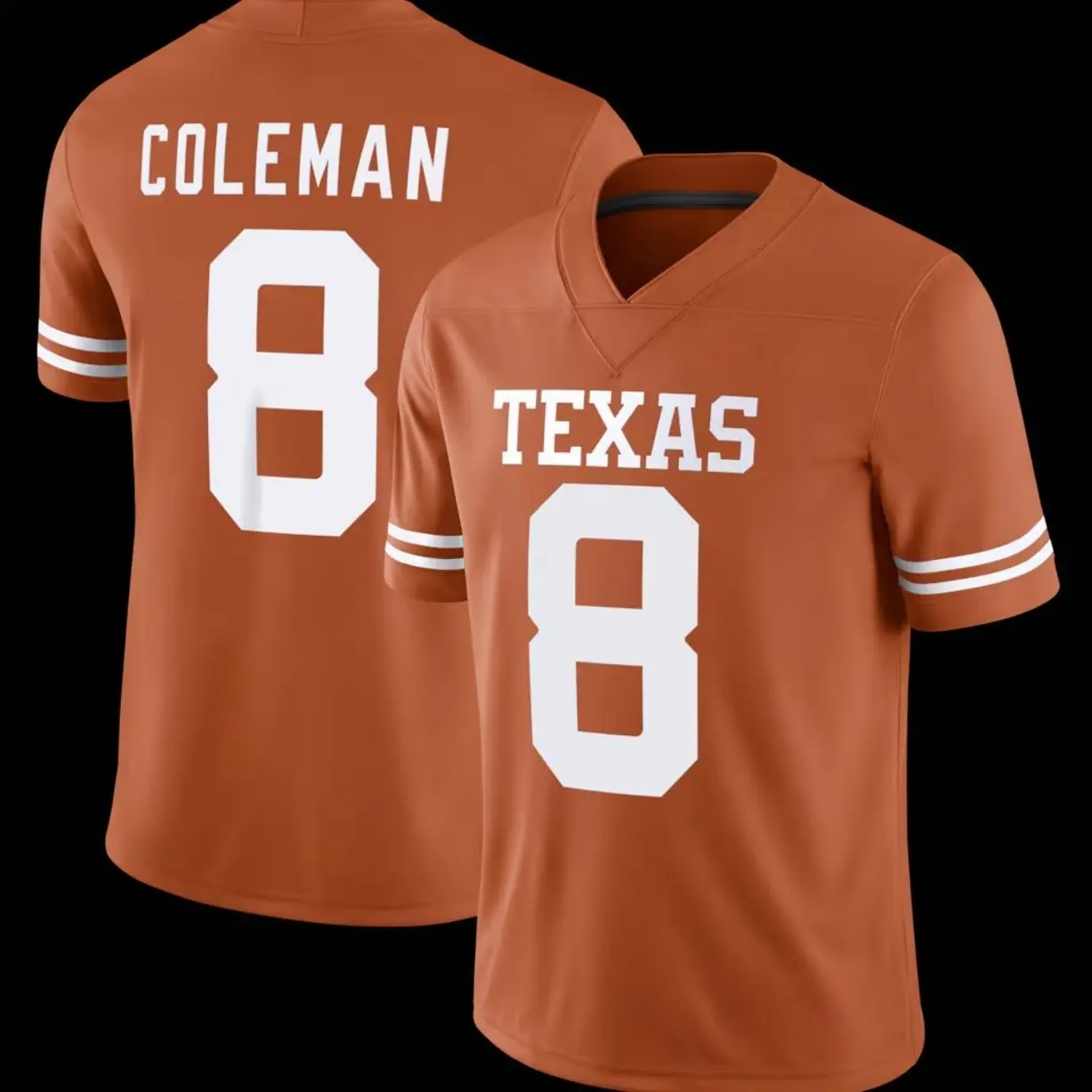 Unisex Football 8 Coleman Texas Longhorns Team Game Football Jersey - Texas Orange